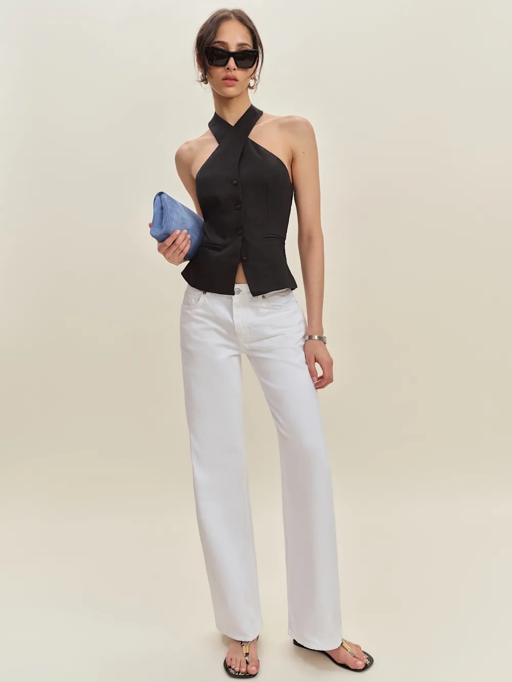NWT Reformation Tate Halter Top Black Size 6